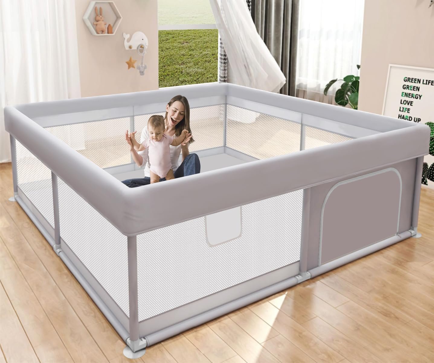Hiaksedt Baby Playpen 50×50 Inch, Play Pens for Babies and Toddlers