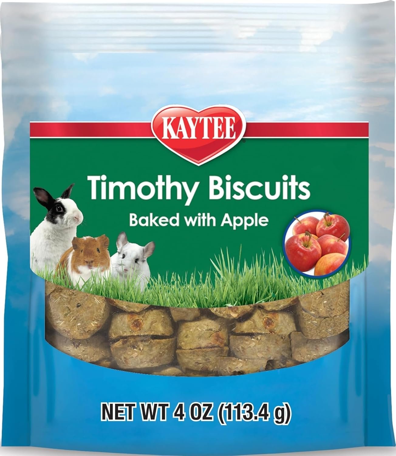 Kaytee Timothy Biscuits, Timothy Hay Bunny Treats for Rabbits, 4 Oz
