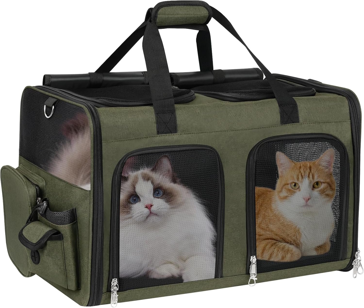 Cat Carrier for 2 Cats Double Pet Carrier Extra Large Green 2026 Upgraded