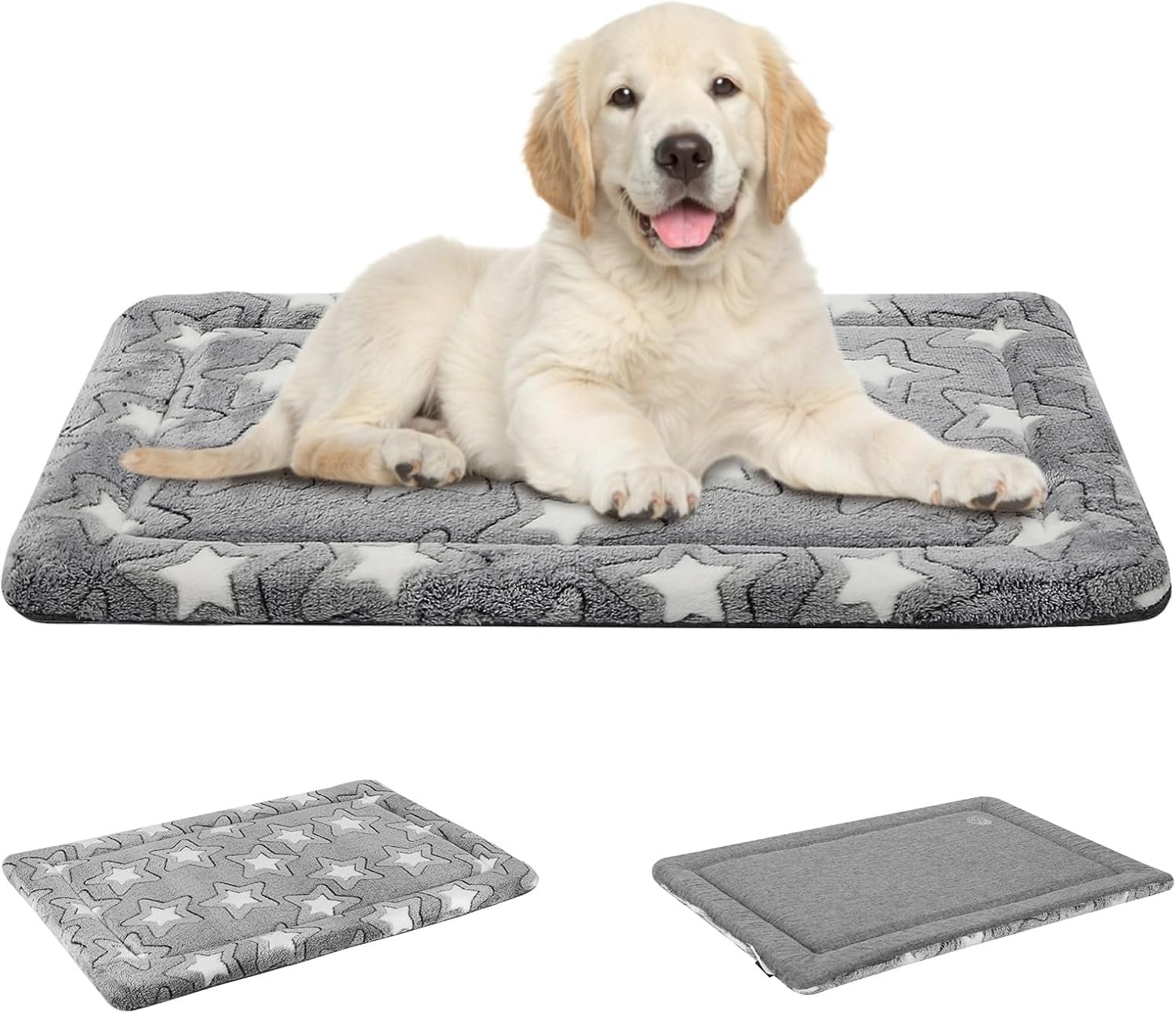 EMPSIGN Dog Crate Pad for 30″x20″ Dog Crate, Star Pattern/Grey