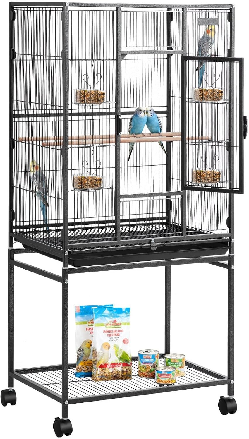 VEVOR Bird Cage Bird Flight Cage 24.6×16.7×53.9 inch Flat Top Wrought Iron