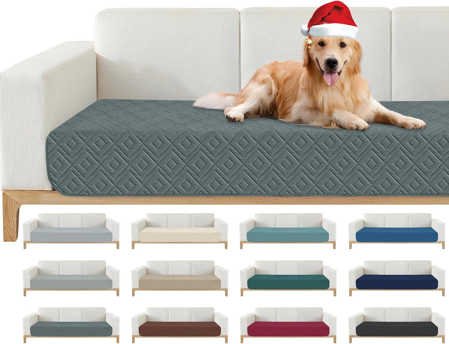 2026 Waterproof Sofa Dog Blanket (30″x70″) Comfy Couch Sofa Mat for Pets with Anti-Slip Back, Universal Incontinence Lightweight Liner Pad for Furniture Car Picnic etc Durable Washable, Dark Grey