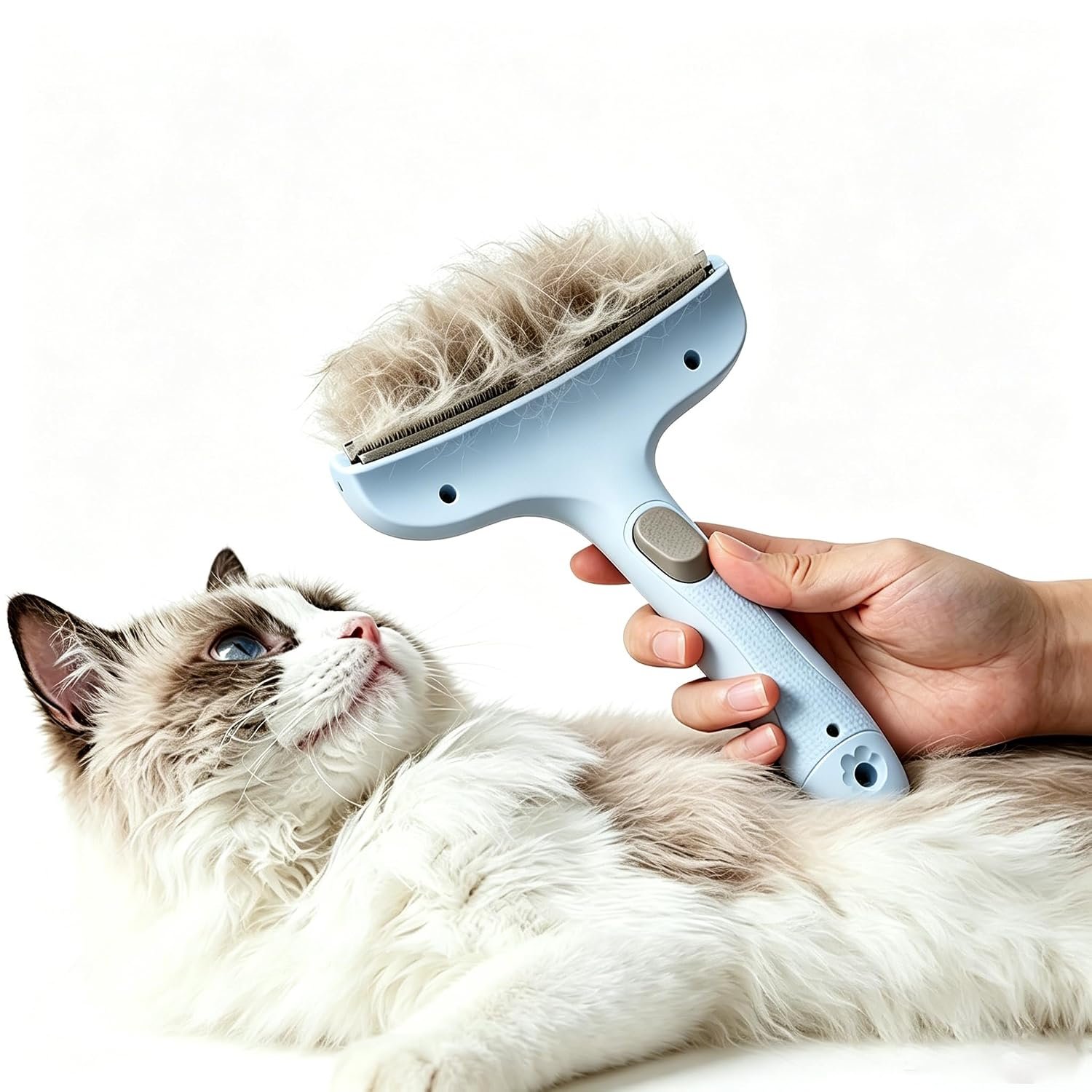 Professional Pet Deshedding Brush for Loose Undercoat Fur, Pet Grooming Comb for Long & Short Haired Dogs Cats, Gentle Skin Friendly