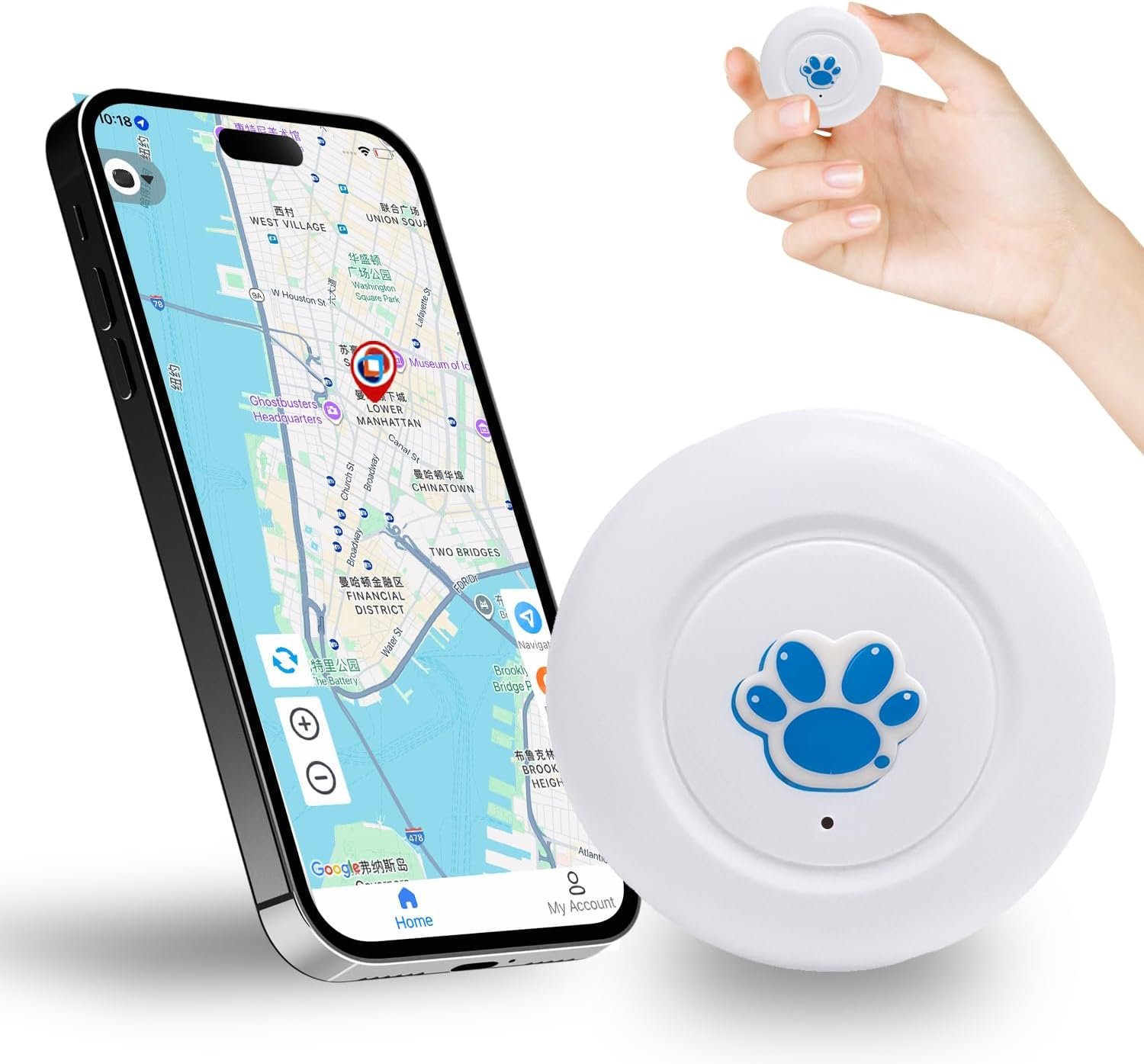 Pet GPS Tracker foats No Monthly Fees No SIM Card iOS & Android