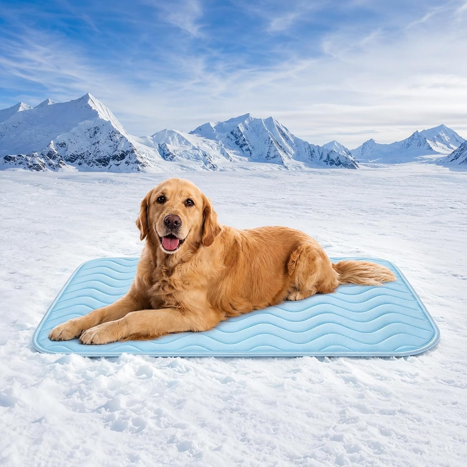 Cooling Mat for Large Dogs, 40″x28″ Breathable Self Cooling Crate Mat