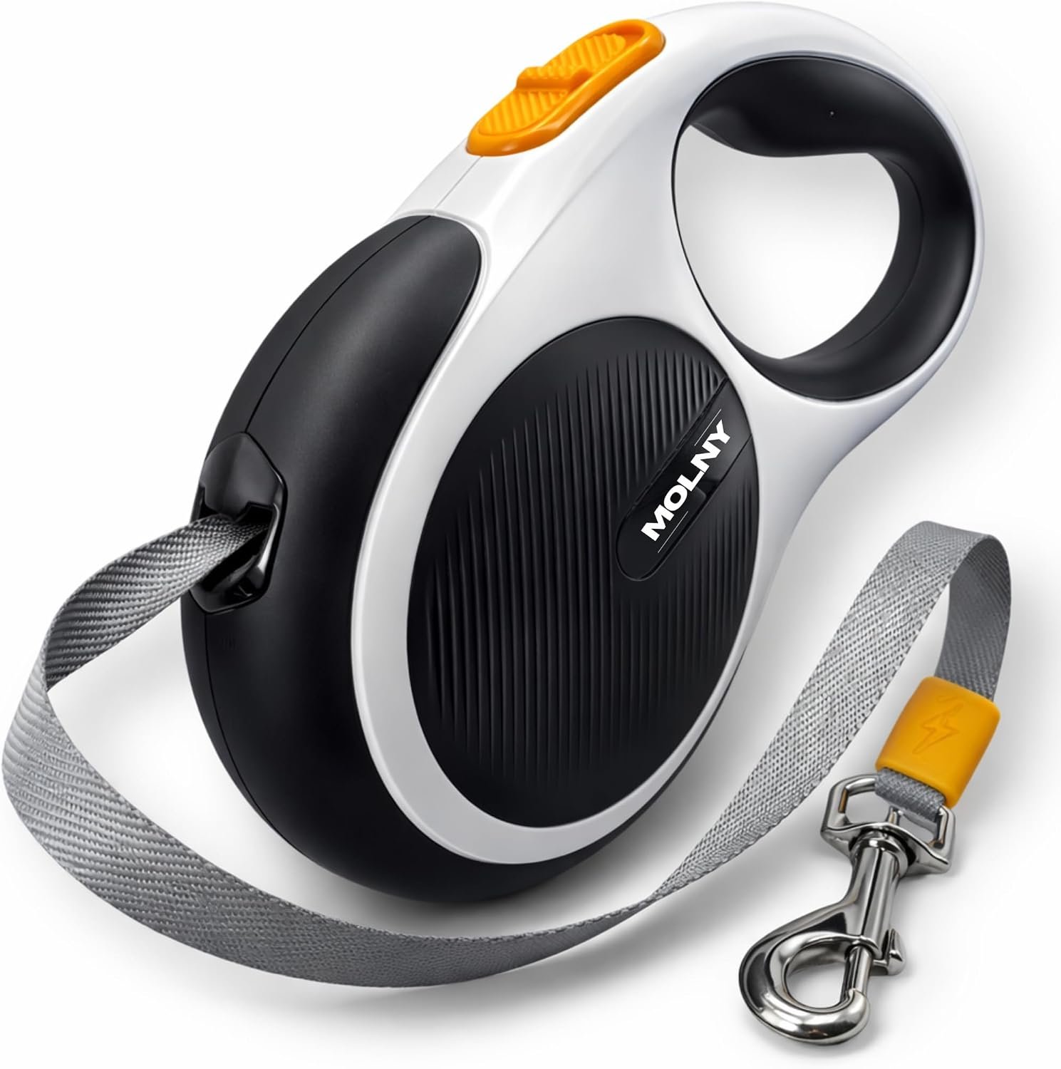 Retractable Dog Leash for Pets Up to 66 lbs, 16′ Heavy Duty Reflective Nylon Tape, Tangle Free, Anti-Slip Handle with One Button Control