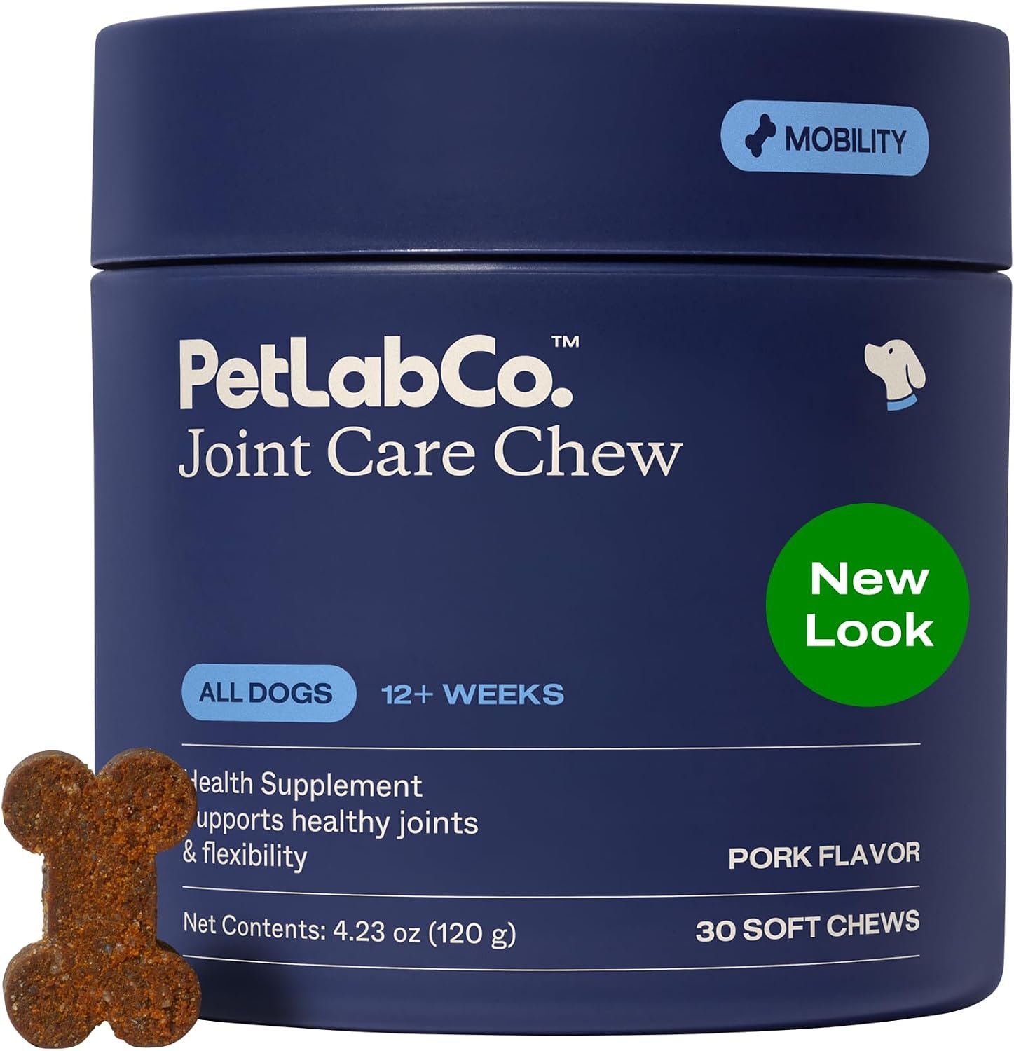 PetLab Co. Joint Care Chews for Dogs, 30 Soft Chews, Pork