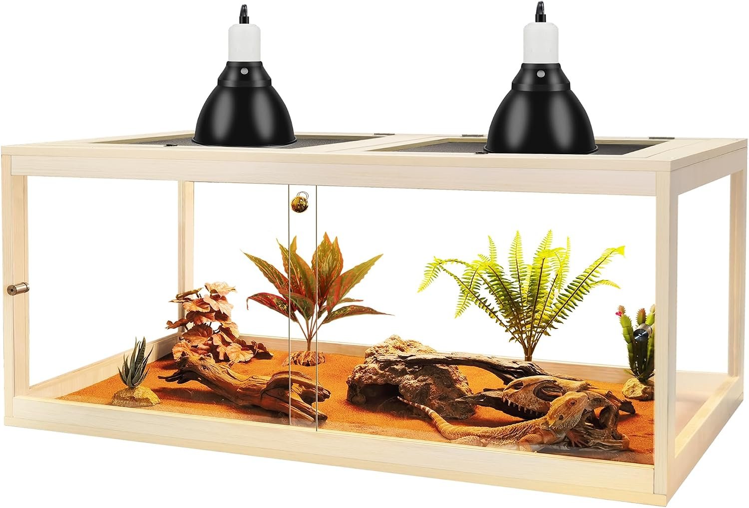 Prolee 81 Gallon Reptile Terrarium Tank 48 Inch Lizard Tank Bearded Dragon Tank with Metal Mesh Roof Door, Snake Tank with Lock Design, 48″ Length