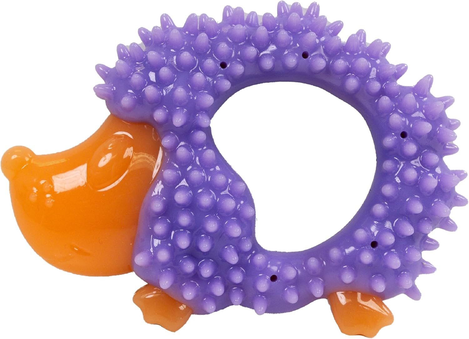 Cutie Chewies Hedgehog Dental Dog Chew Toy, Bounces & Floats, 5″