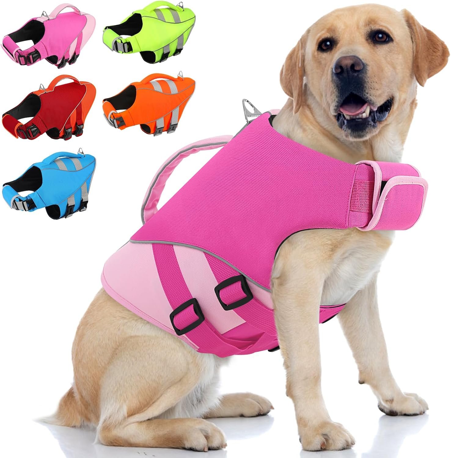 Queenmore XL Dog Life Jacket – Large Dog Life Vest for Swimming Boating