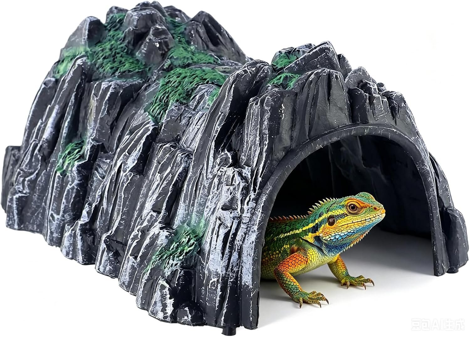 Hideout Simulated Rock cave,Evacuation Point,Reptile Hide Reptile Hides,Reptile pet Tortoise Lizard Landscaping for Climbing Pet Box,Caves Tank Accessories Decorations Habitat Décor (M)