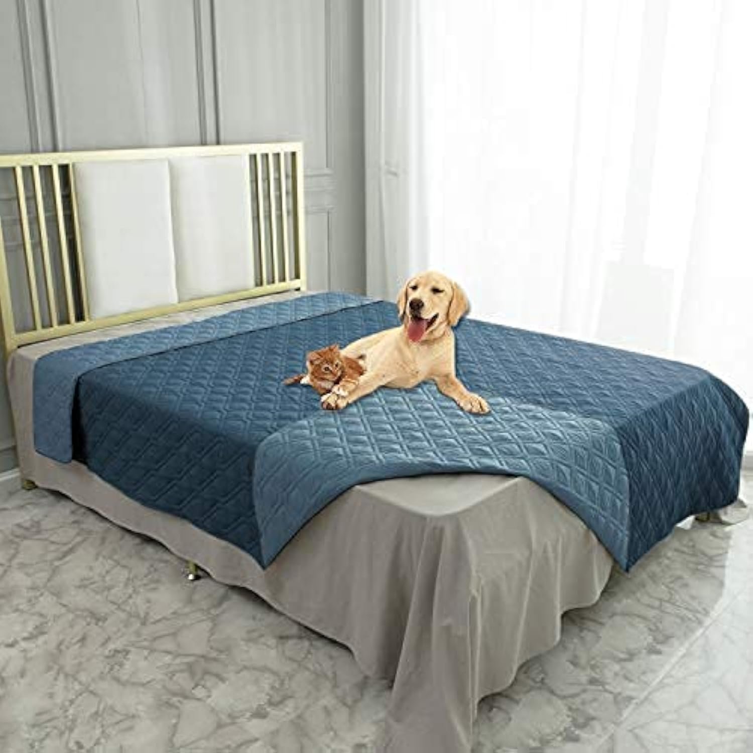 Ameritex Waterproof Dog Bed Cover Pet Blanket for Furniture Bed Couch Sofa Reversible 52 x 82 inches