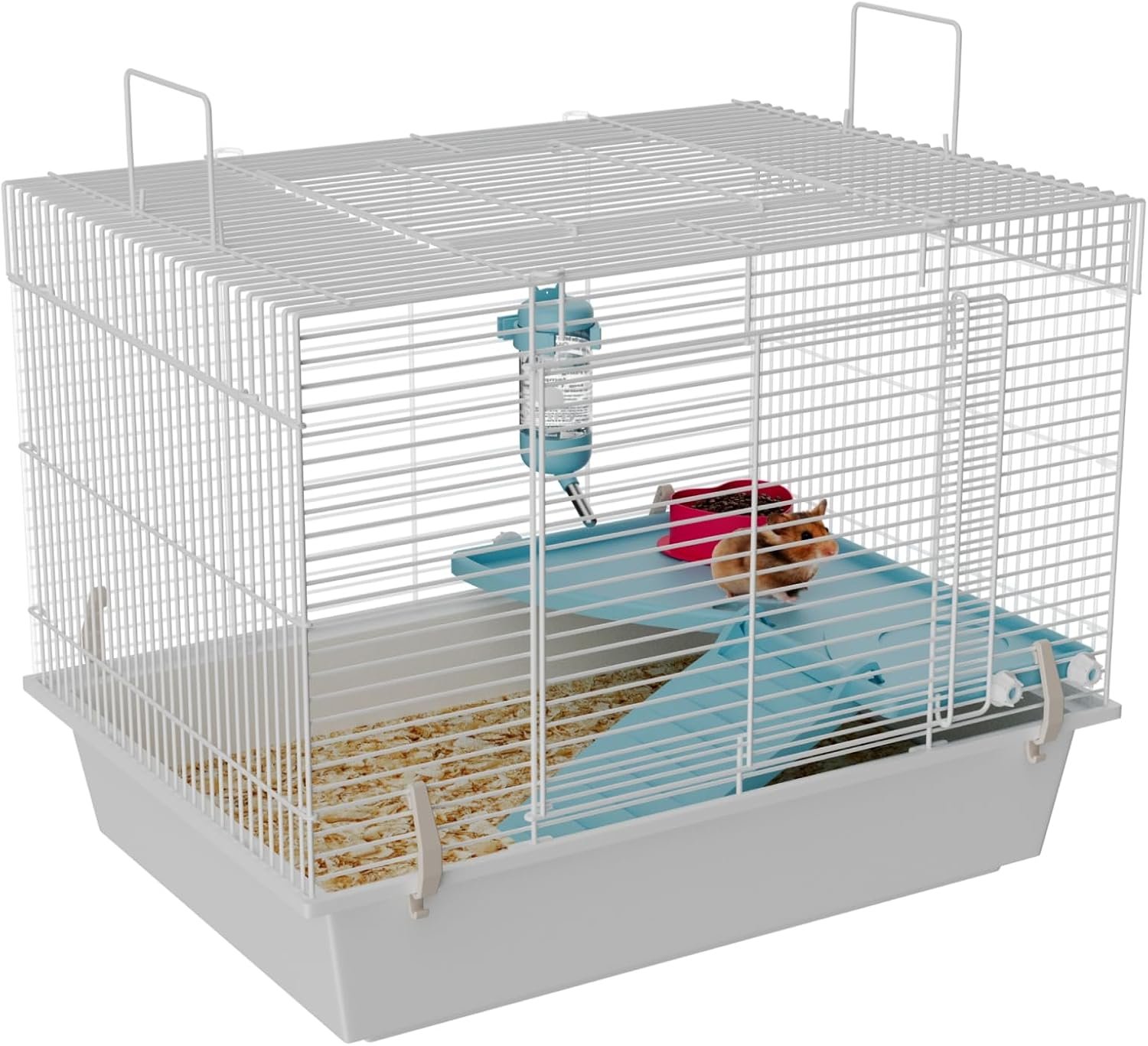 STILLCOVE Small Hamster Cage Indoor, with Water Bottle & Food Bowl