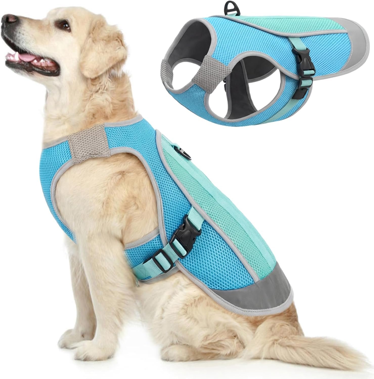 Kuoser Dog Cooling Vest, Reflective Cooling Jacket for Dogs, XX-Large, Blue