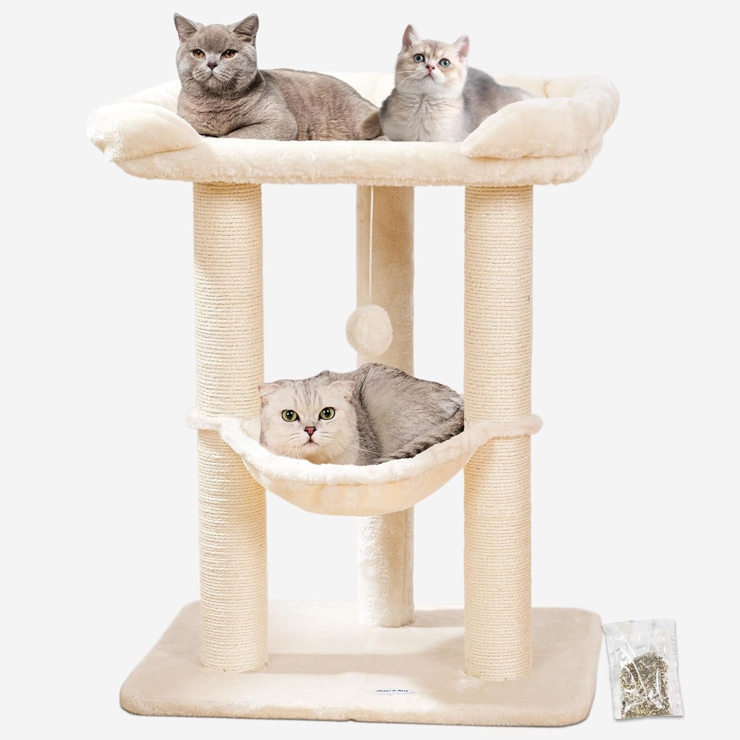 Happi N Pets Cat Tree, Cat Scratching Posts with Large Bed for Big Cats