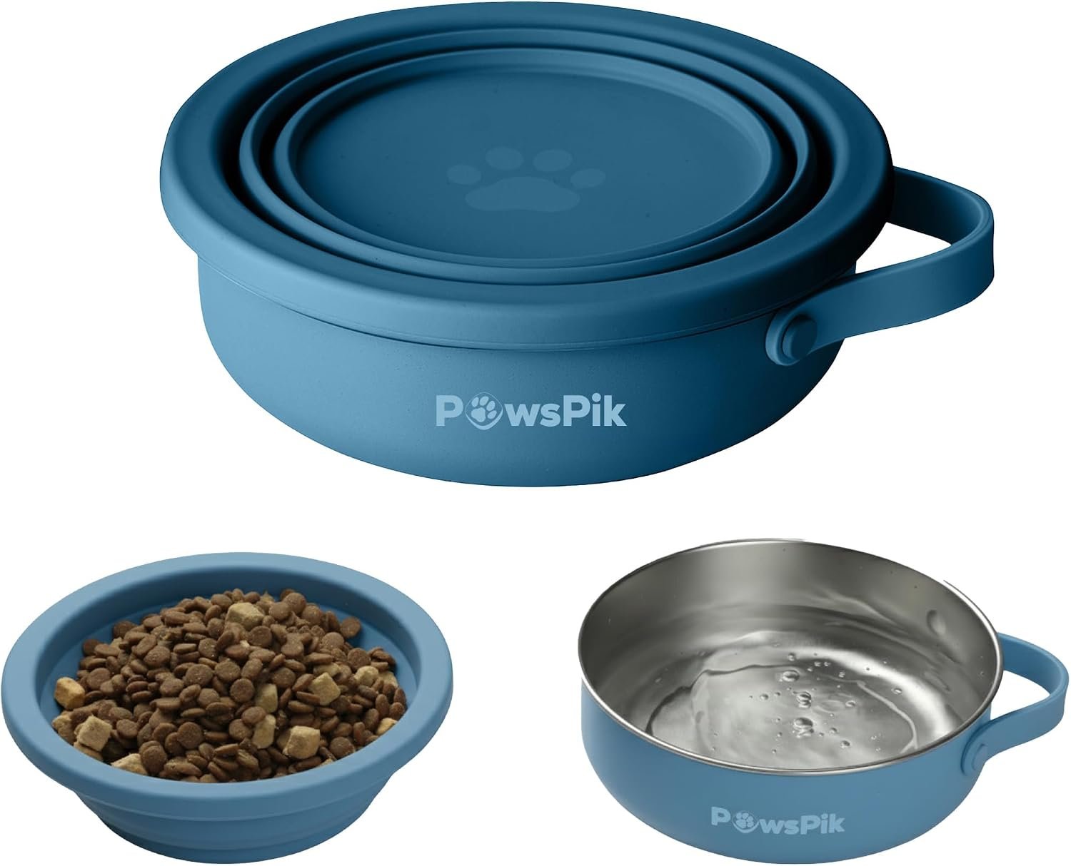 PawsPik 2-in-1 Travel Dog & Cat Bowl – Collapsible BPA-Free Silicone