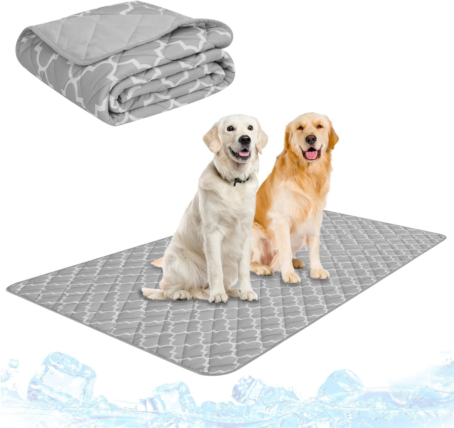 PUPTECK Dog Cooling Mat Pad for Medium Large Dogs, Cooling Blanket for Kennels Crate Floor, Dog Cat Summer Sleeping Bed Outside, Washable & Portable, X-Large 40″x60″