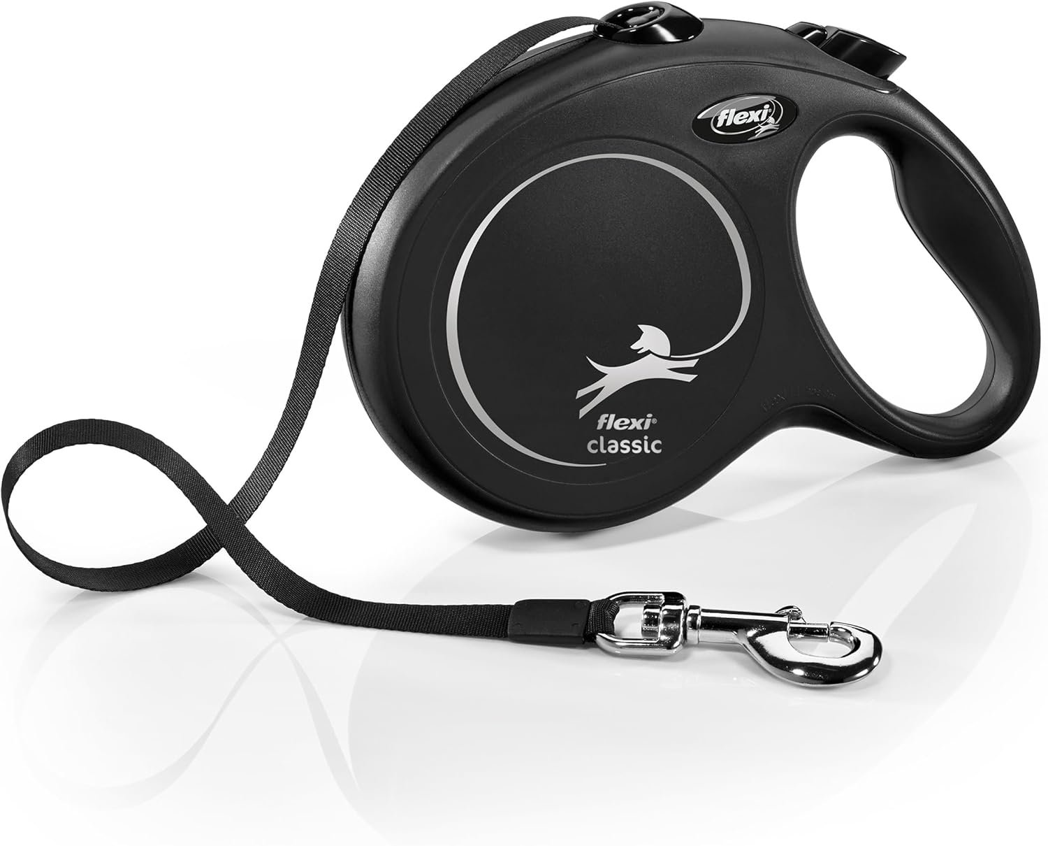 FLEXI® Classic Tape Retractable Dog Leash, Large, 26 ft – Black