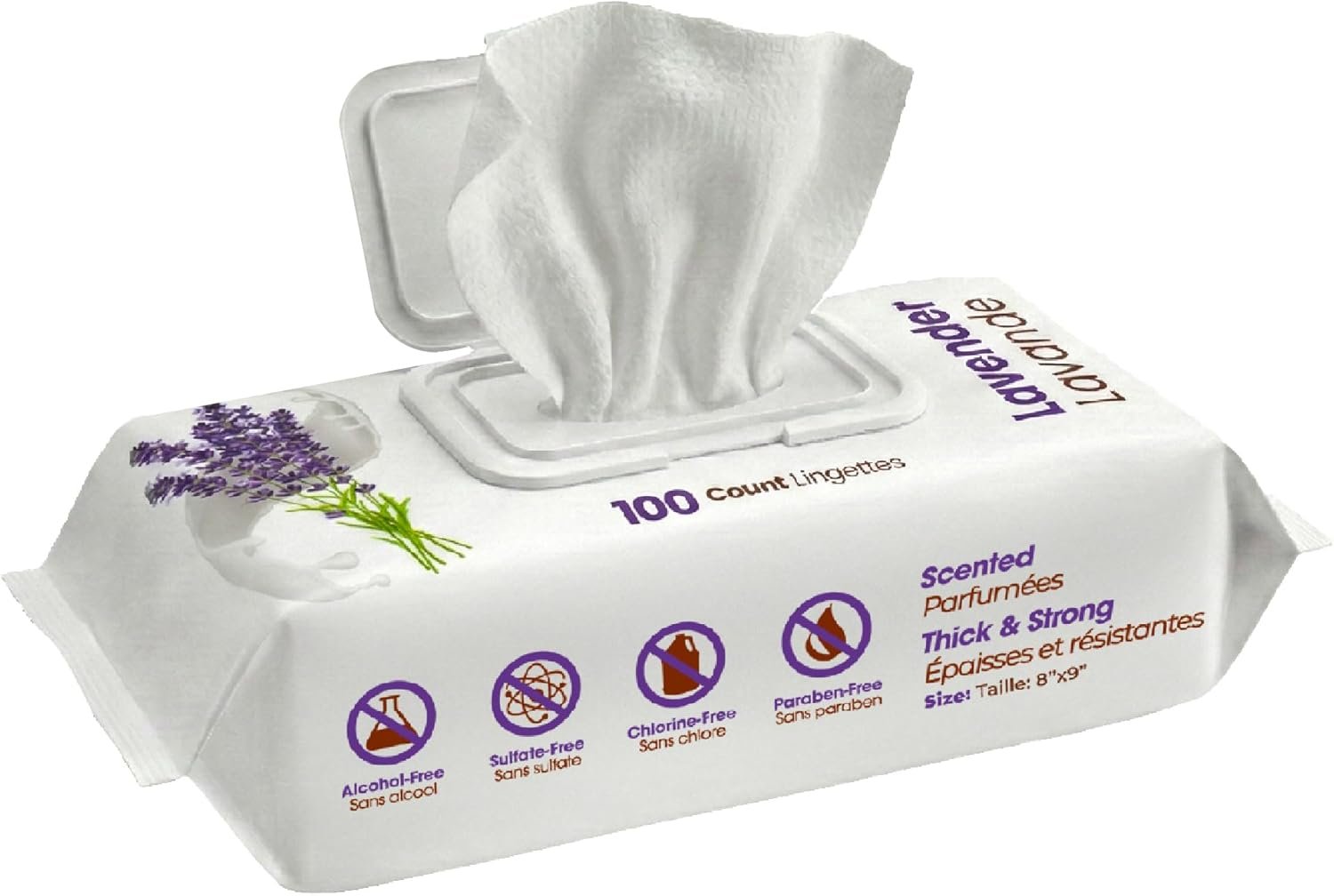 Best Pet Supplies Cleaning Dog Wipes – Calming Lavender, 100 Count