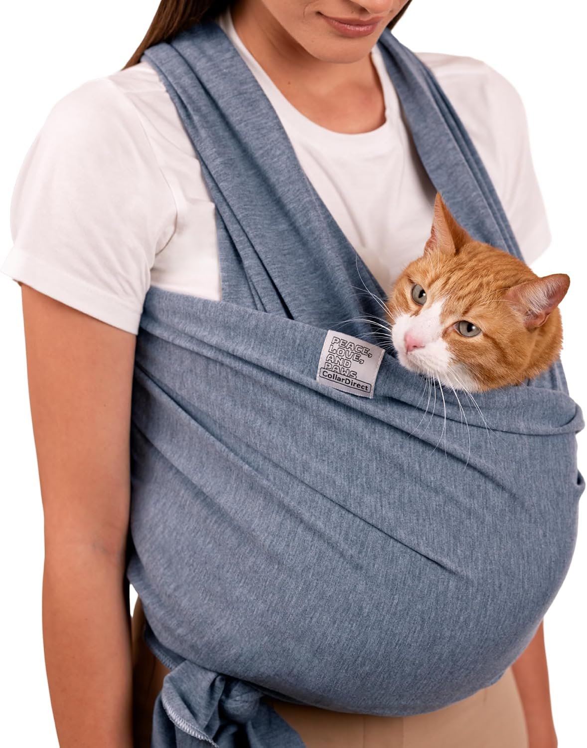 Cat Sling Carrier, Anti-Anxiety, Senior Pet Pouch (Standard, Gray)