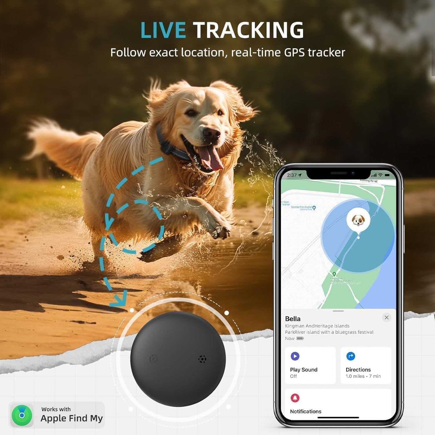 GPS Tracker for Dogs (iOS Only) Pet Activity Tracker, GPS Cat Tracker