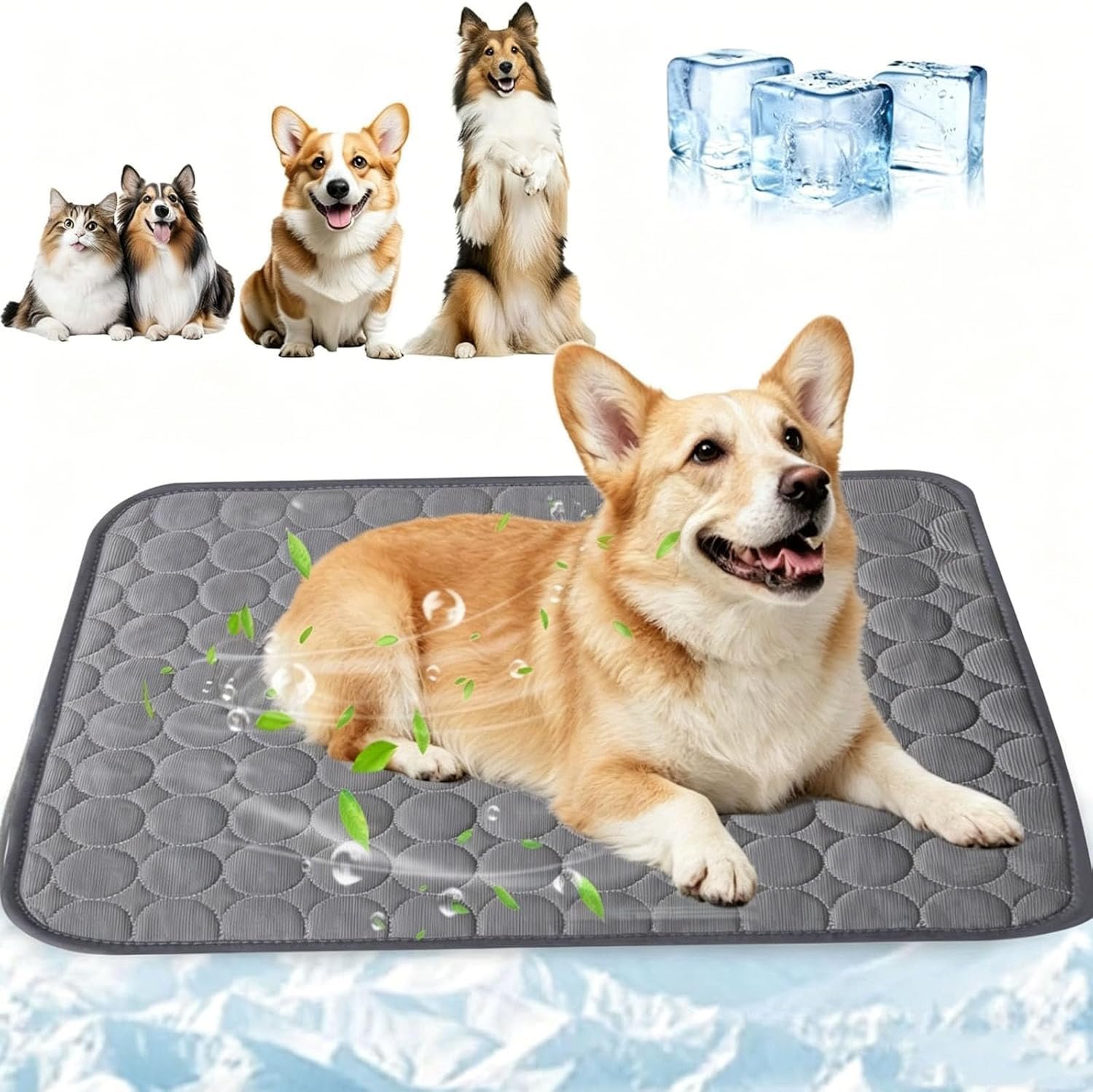 Cooling Dog Mat Extra Large, 28″ x 20″ Thick & Durable Washable Cooling Mat for Extra Large Dogs, Portable Extended Cooling with Waterproof Color-Changing Arc-Chill Fiber (Q-Max>0.5)