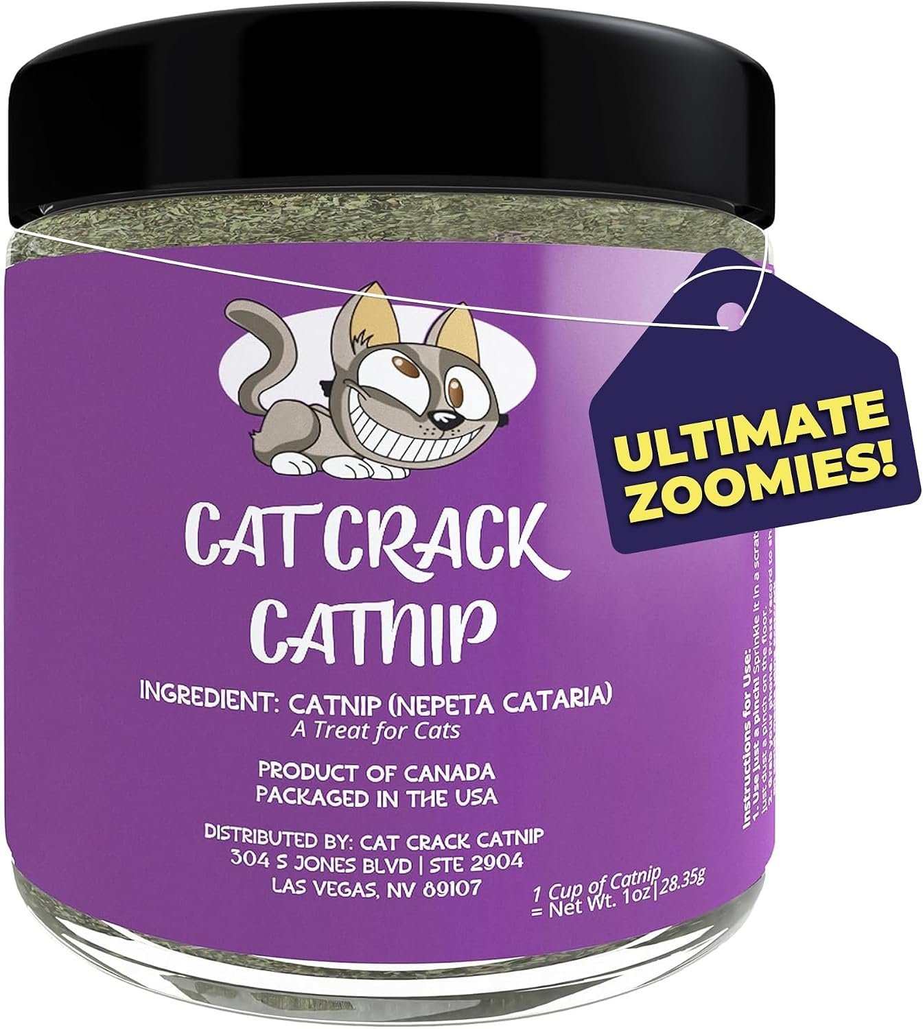 Cat Crack Catnip, Zoomie-Inducing Cat Nip, 100% Natural North American Made
