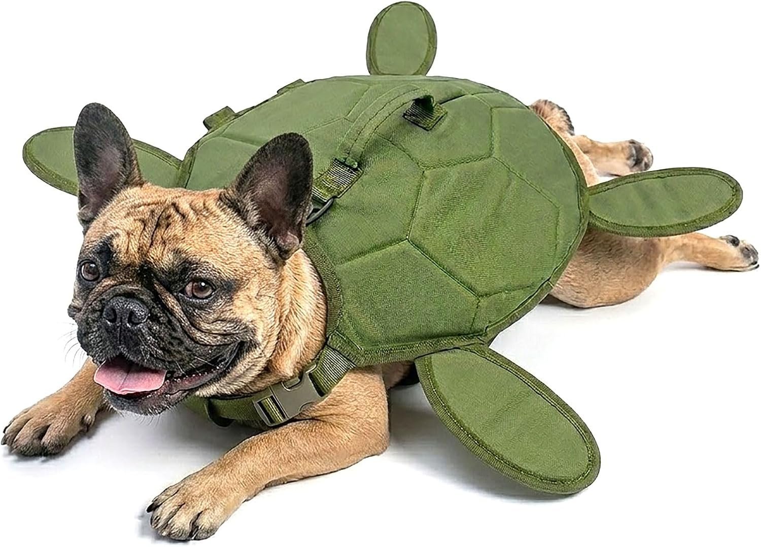 Dog Life Jacket, Turtle Shape Dog Life Vest for Swimming and Boating, Adjustable Pet Safety Vest with High Buoyancy&Rescue Handle, Ripstop Dog Swim Vest for Small Medium Large Dogs,Green,M
