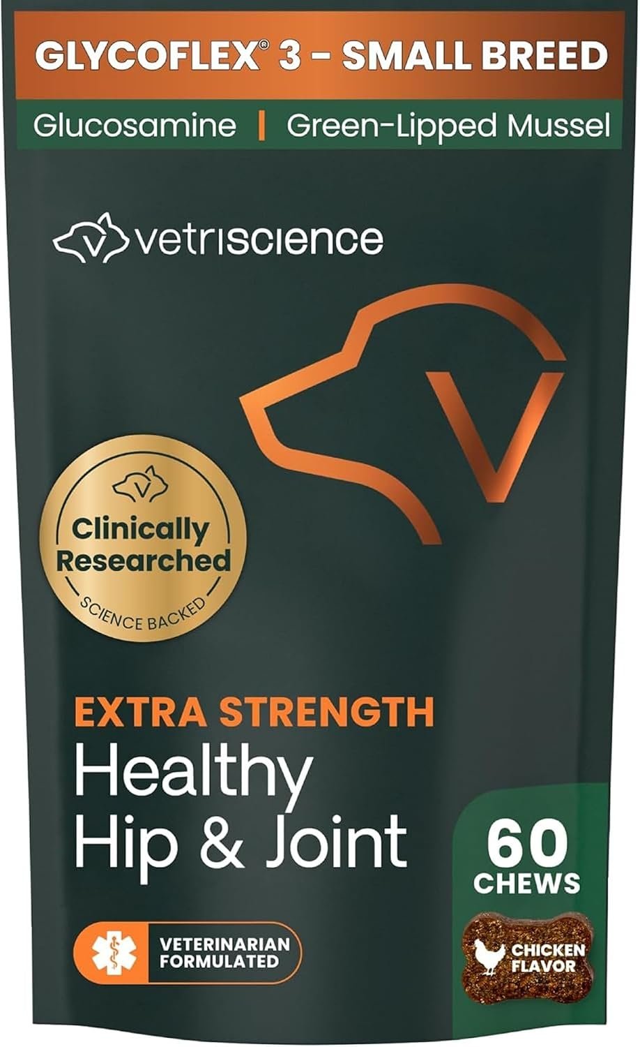 VetriScience Extra Strength Healthy Hip & Joint, Small Dog, Chicken, 60ct