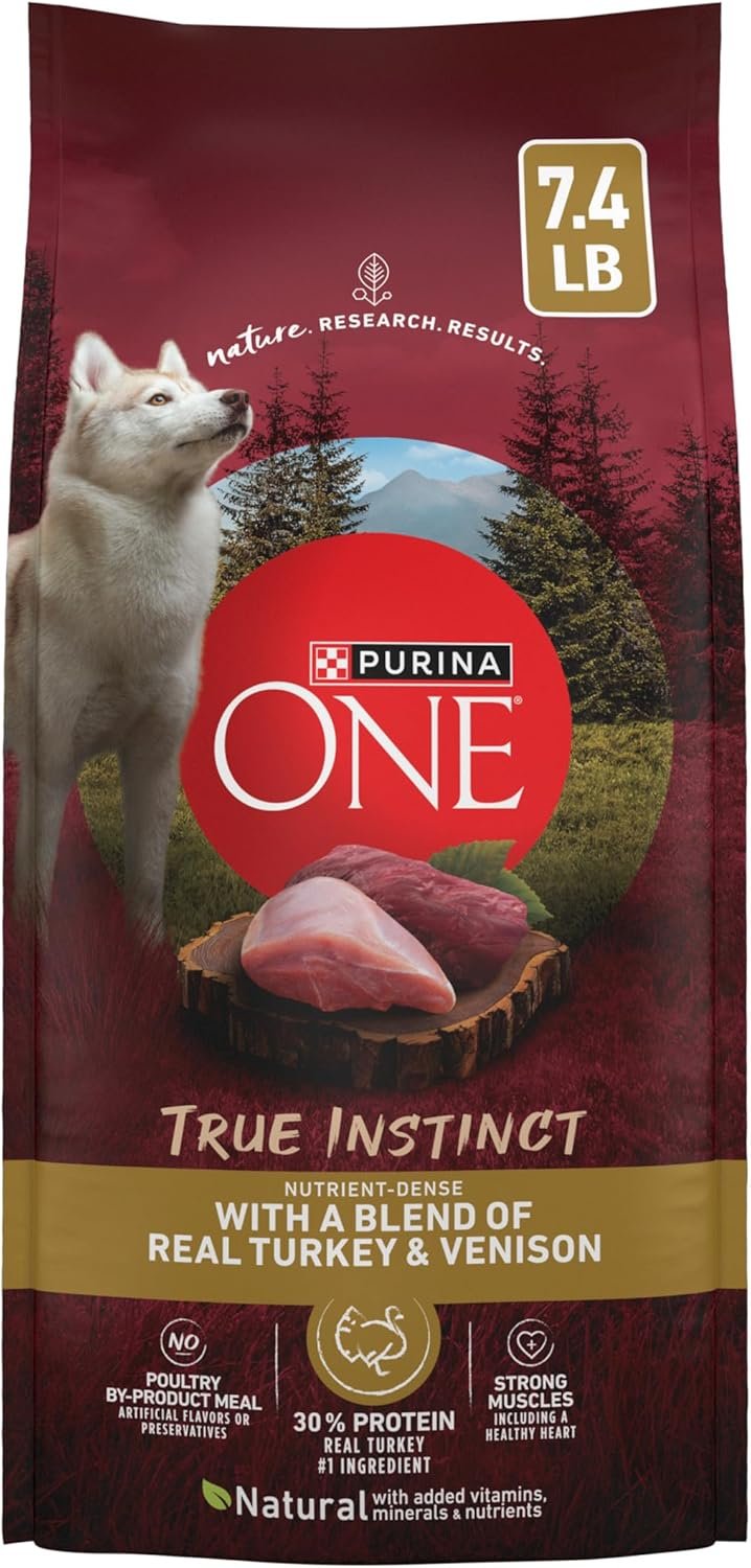 Purina ONE True Instinct Dry Dog Food, Real Turkey & Venison, 7.4 lb Bag