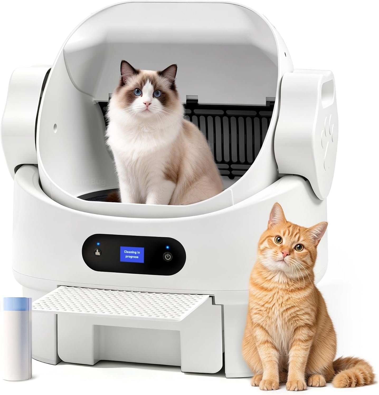 Open Top Automatic Self Cleaning XL Multiple Cat Litter Box, White