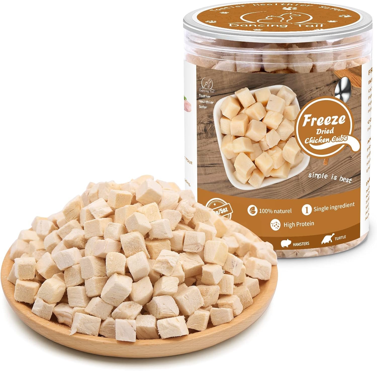 Freeze Dried Cat & Dog Treats, Healthy Chicken Cube Weight Control 5 Ounce