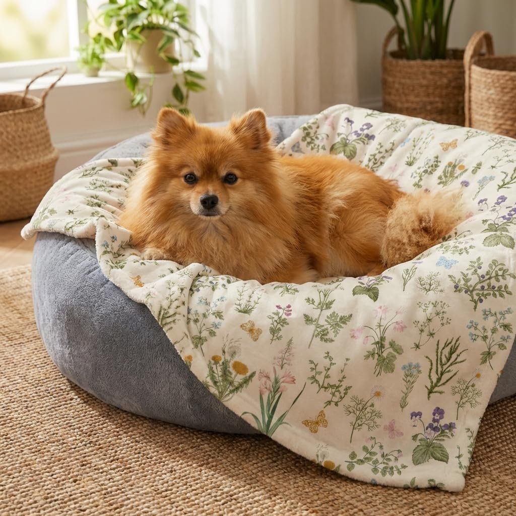 Horaldaily Spring Summer Plants Wild Flowers Flannel Pets Blanket 20×30