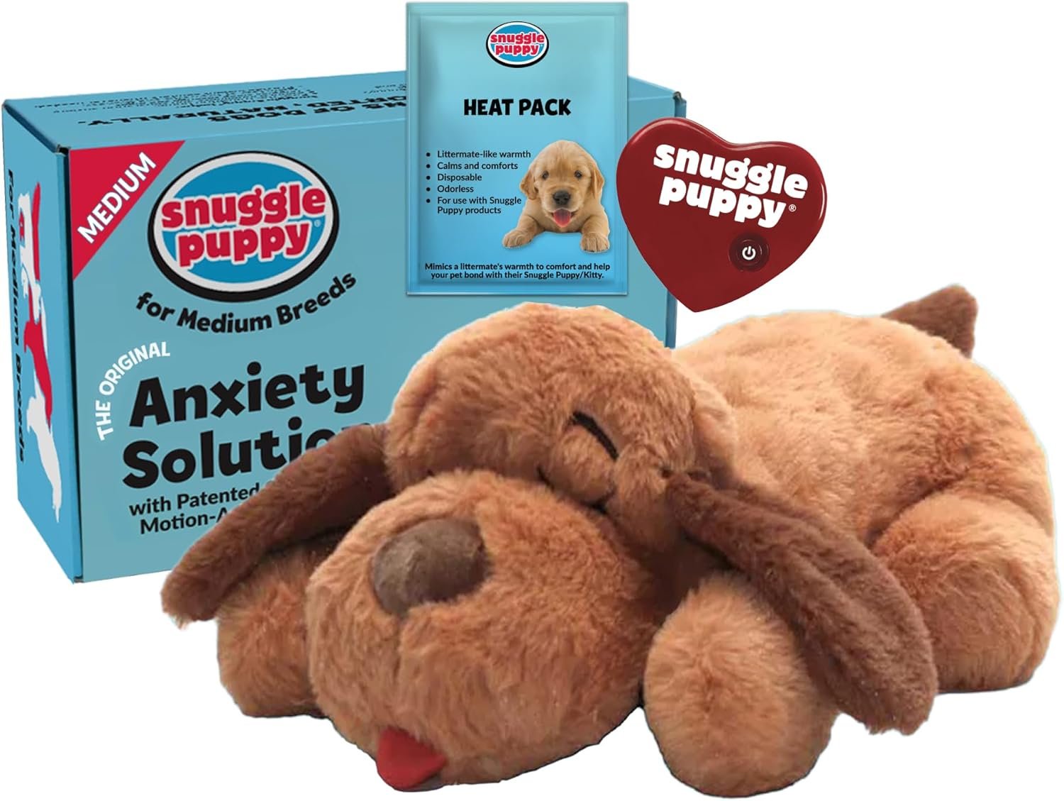 Snuggle Puppy Heartbeat Toy, Calming Comfort, Medium Breeds – Biscuit