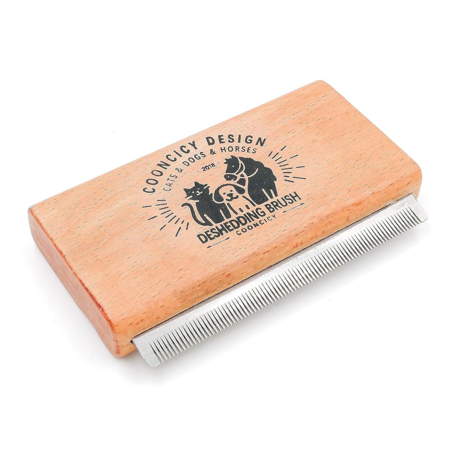 Deshedding Dog Brush with Wood Handle