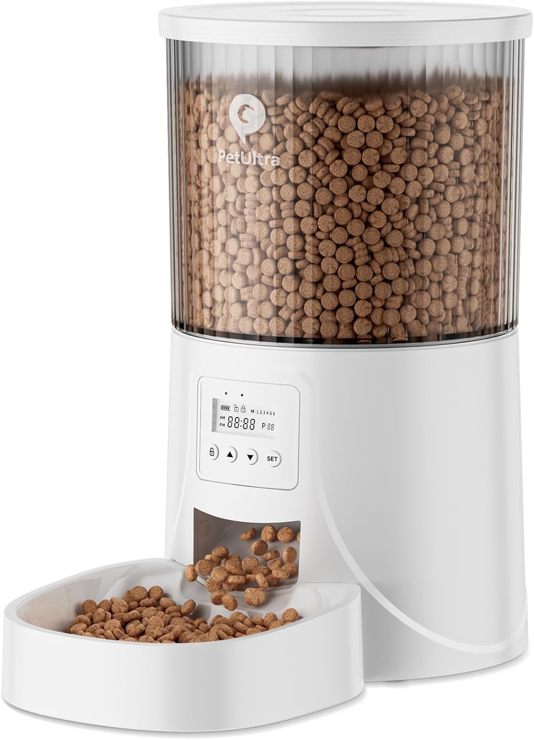 PETULTRA Automatic Cat Feeder: 4L Timed Cats Food Dispenser Programmable | Easy to Set, Dual Power, Precise Portion, Auto Pet Feeder with Desiccant Bag, Detachable Washable for Cats and Small Dog