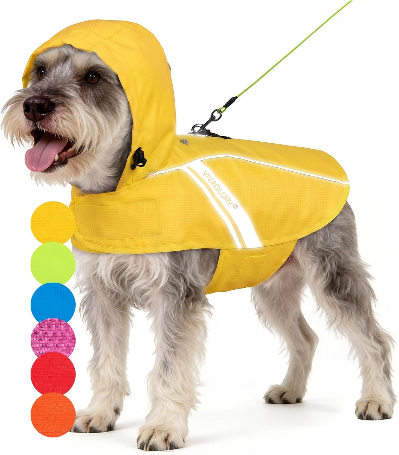 VIVAGLORY Dog Raincoat Wetoff Dog Rain Coat, M, Yellow