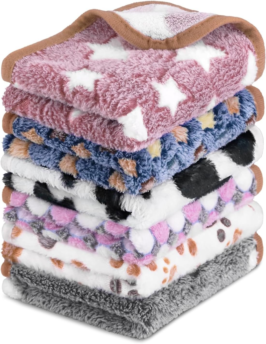 6 Pcs Dog Blanket Super Soft Pet Puppy Blankets Calming Blanket for Small, Medium Dogs Warm Sleep Mat Flannel Blanket for Dogs Puppy Cat (24″×16″)