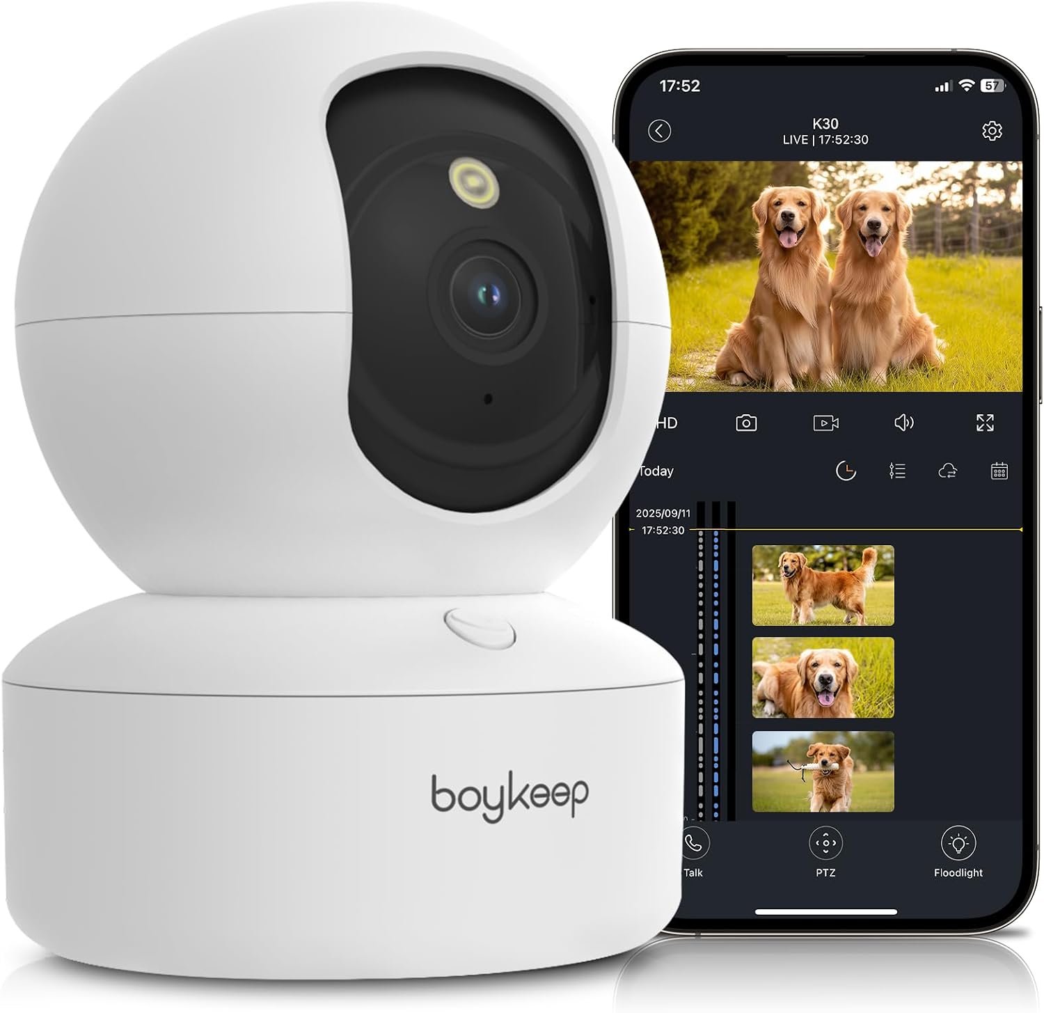 BoyKeep Indoor Camera – 2K Pet Camera, 5G/2.4GHz WiFi Cam for Baby Monitor with Phone App, 360° Pan & Tilt, 2-Way Audio, Color Night Vision, New for 2026 with 12s Free Cloud Storage