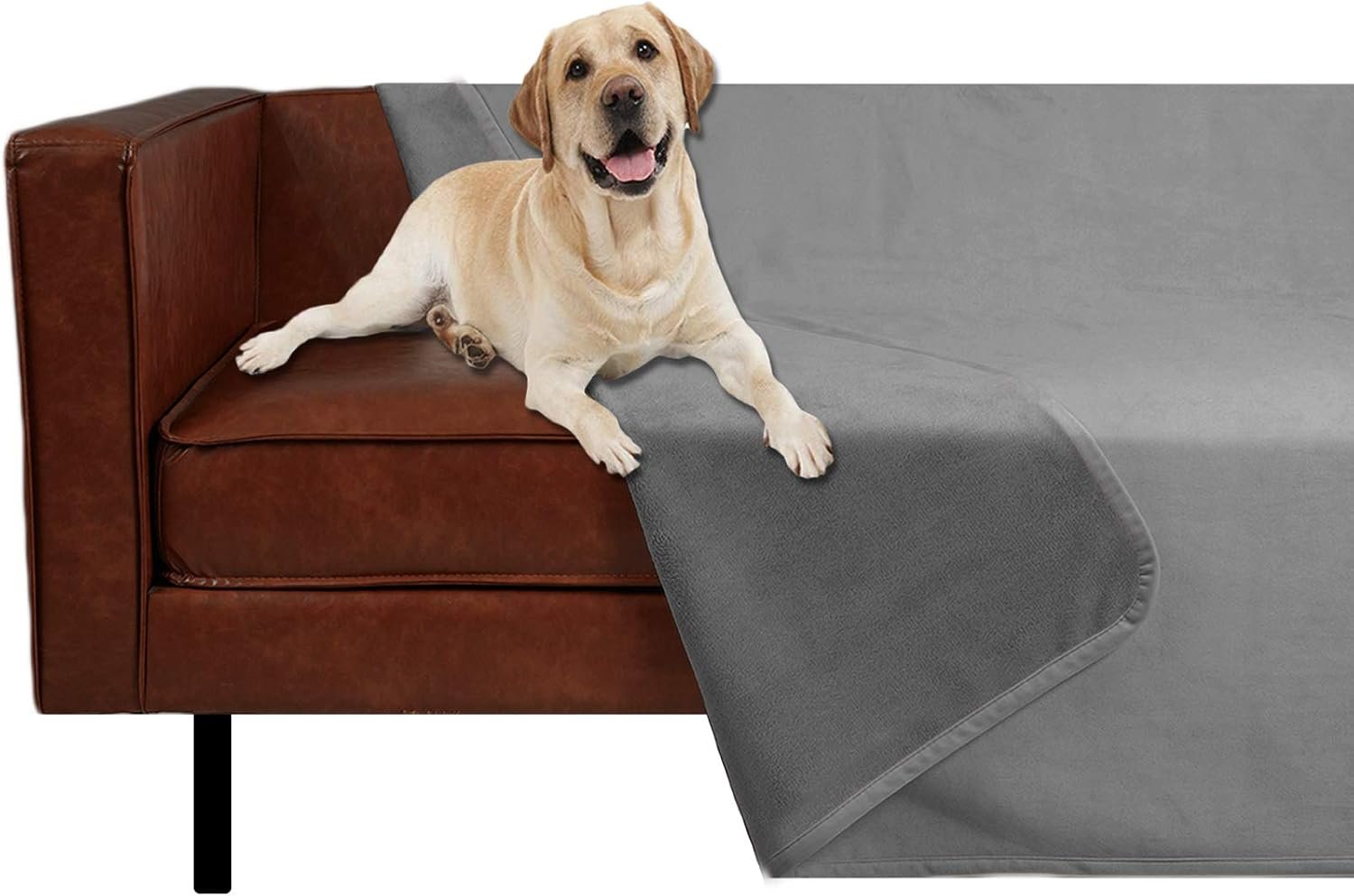 Ameritex Pet Bed Blanket Reversible 100% Waterproof Velvet Super Soft for Sofa and Bed (40×60 Inches, Light Grey+Grey)