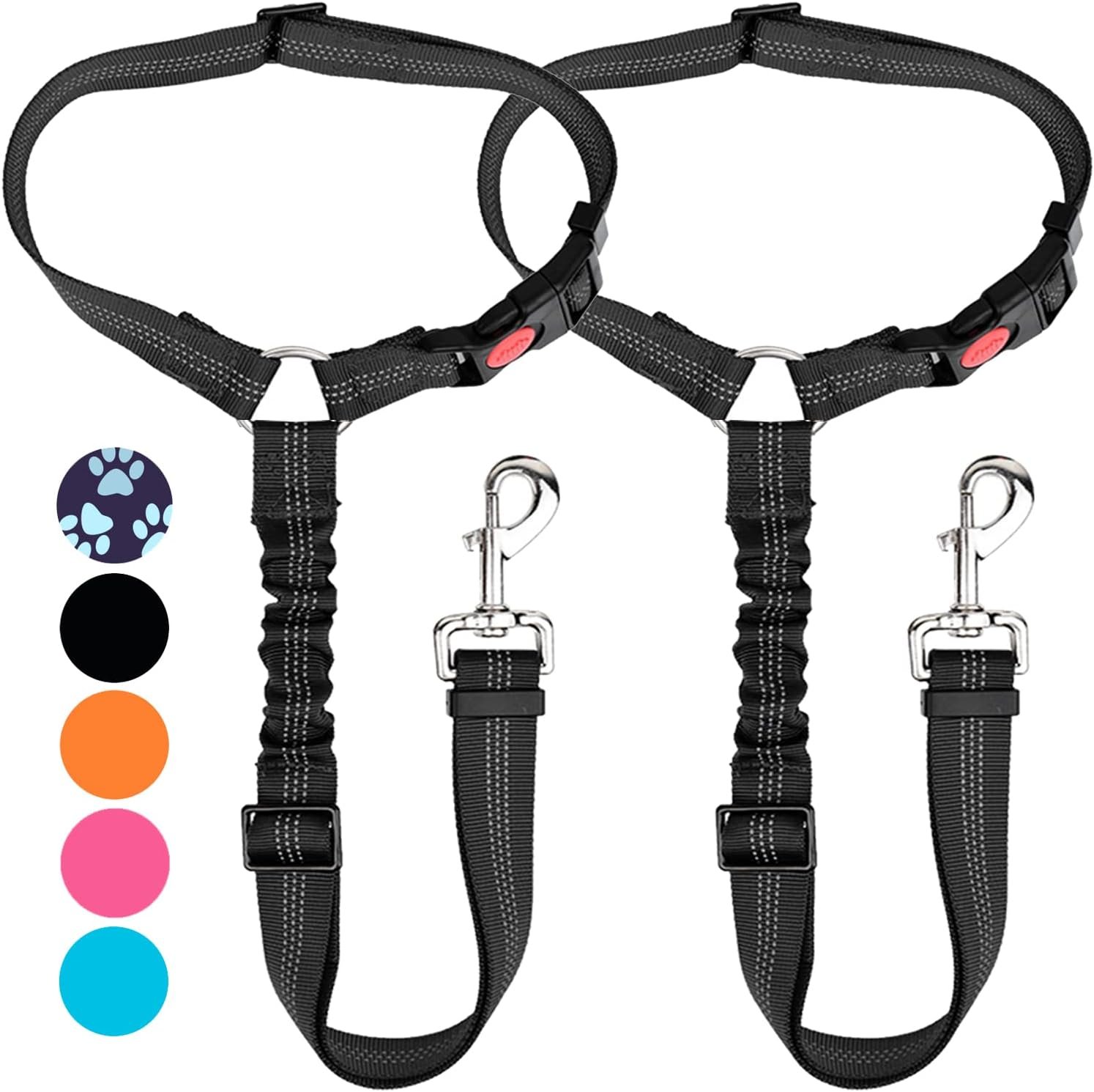 Lukovee Dog Car Seat Belt, 2 Pack, Headrest Restraint
