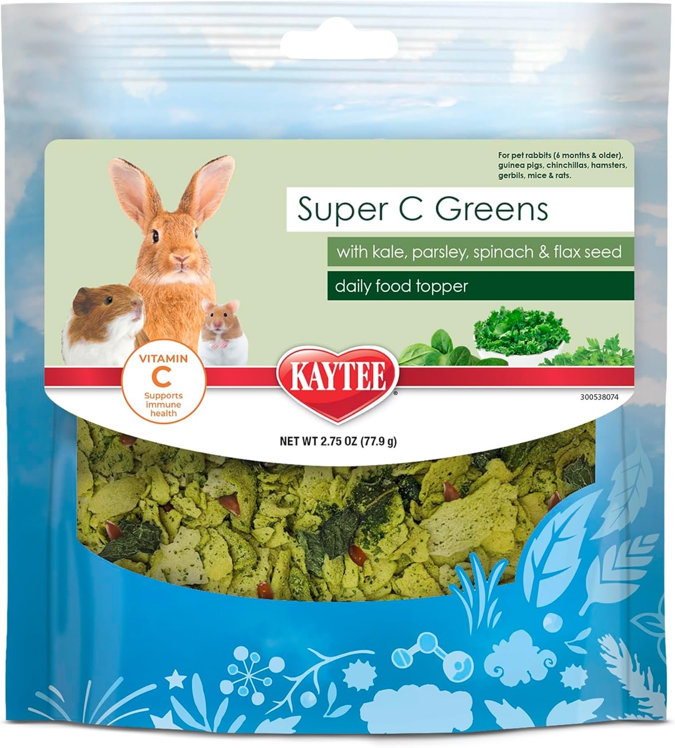 Kaytee Super C Greens Daily Food Topper, Superfoods, 2.75 Ounces