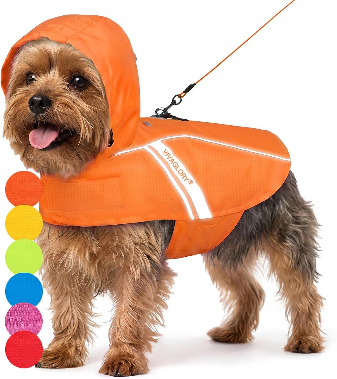 VIVAGLORY Dog Raincoat Wetoff Dog Rain Coat, XS, Orange