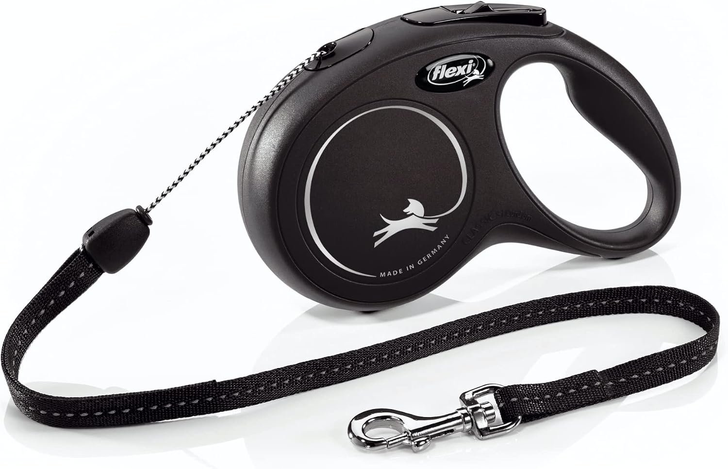 FLEXI® Classic Cord Retractable Dog Leash, Small, 26 ft – Black