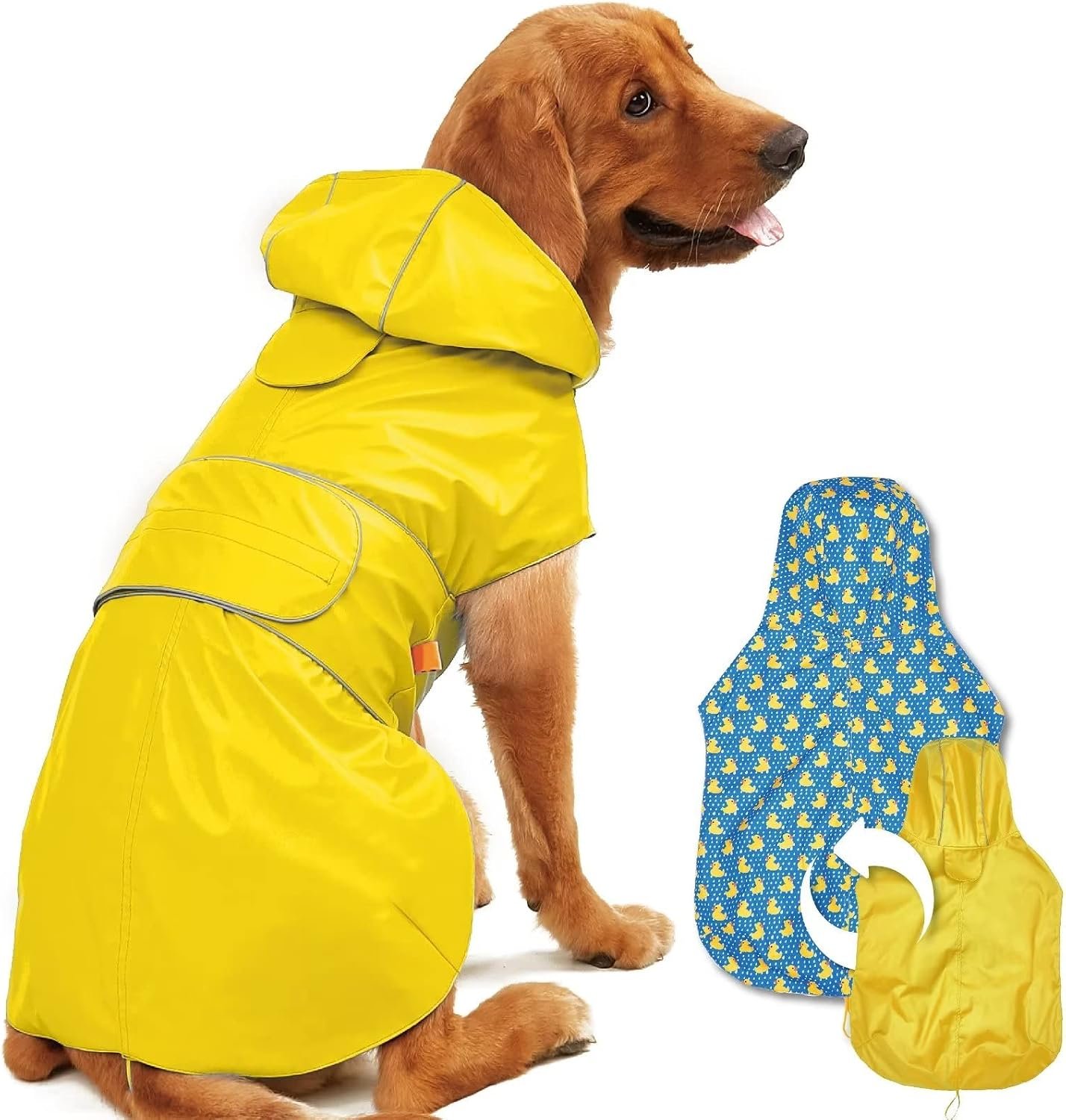 Kimee Dog Raincoat Waterproof Dog Rain Jacket for Small to 3X-Large Dogs, S