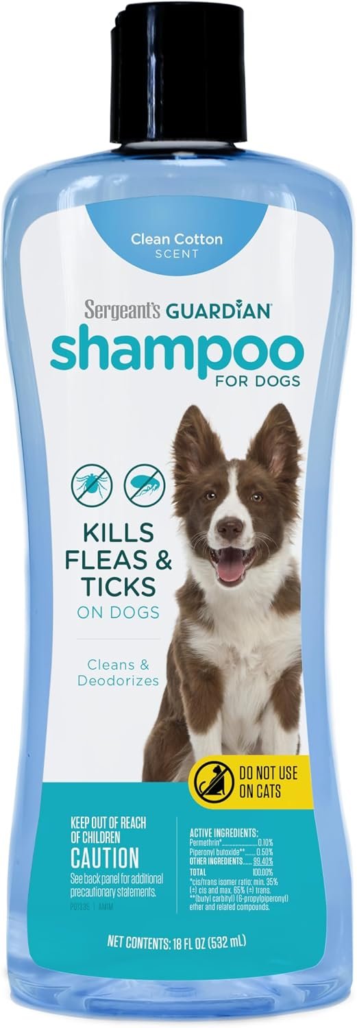 Sergeant’s Guardian Flea & Tick Shampoo Dogs, Kills Eggs 30 Days, 18oz
