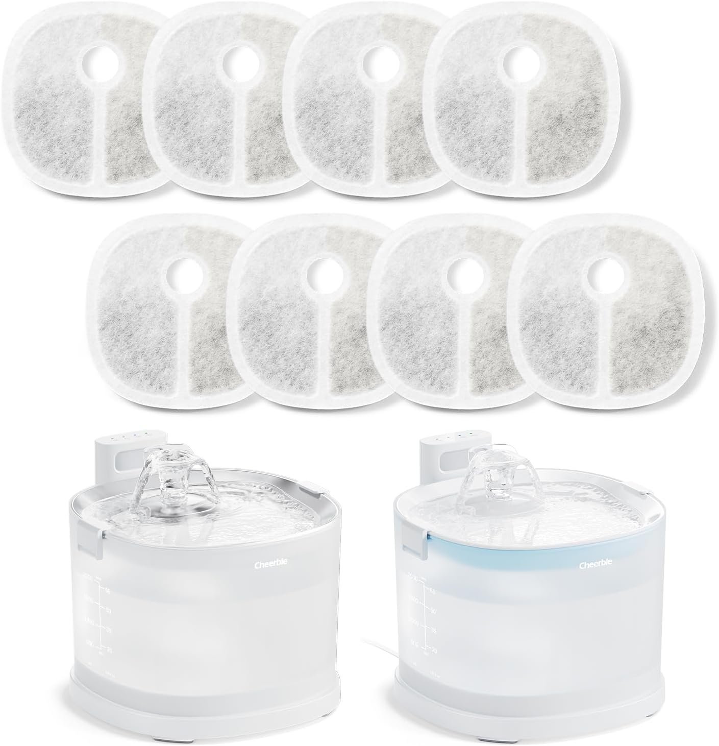 Cheerble Pumpless Pet Water Elfin Fountain E1/E1+/D1/D1PRO Replacement Filter-8-Pack