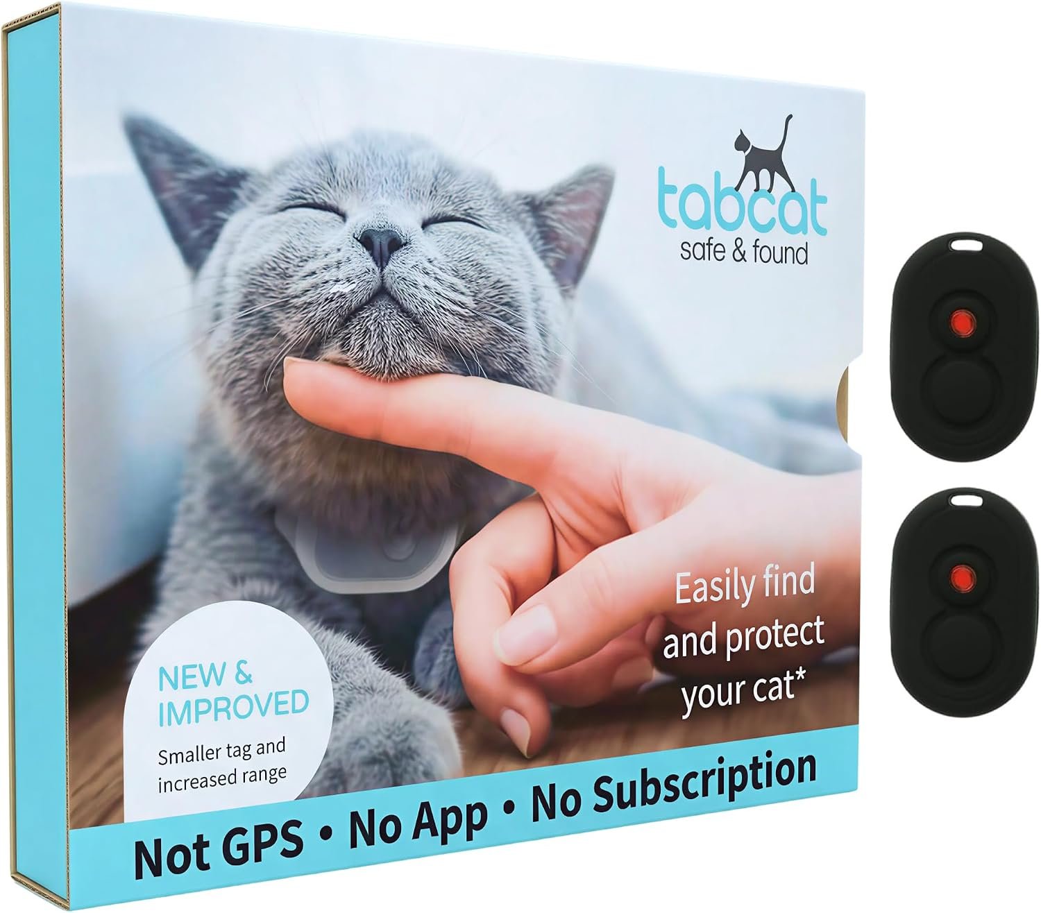 Tabcat V2 Cat & Kitten Tracker – More Accurate Than GPS – No Monthly Fee or Subscription – Includes 2 Homing Tags – Up to 150m Range – Small & Lightweight Tags Perfect to Find Indoor & Outdoor Cats