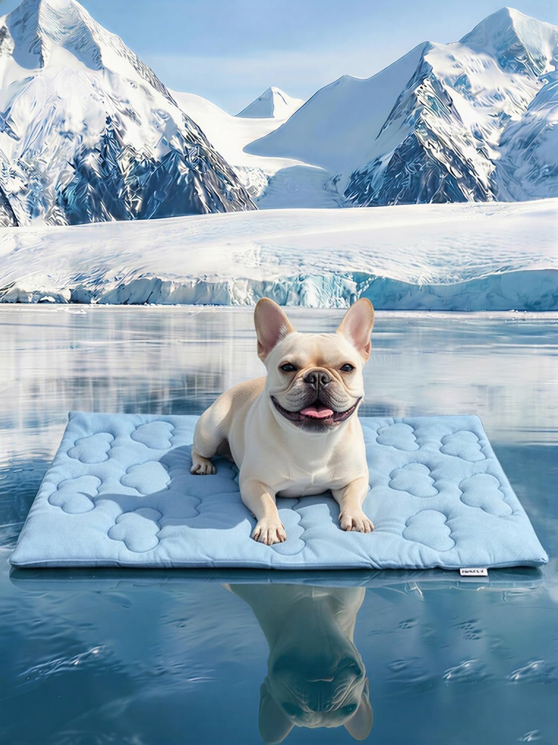 Huafly Dog Cooling Mat,Dual-Sided Cooling Mat for Dogs–Cooling Fabric for Summer,Velvet for All Seasons–Portable for Crate,Car Seat,Sofa&Floor,Machine Washable,Keeps Cats,Dogs&Puppies Cool,Cloud Blue