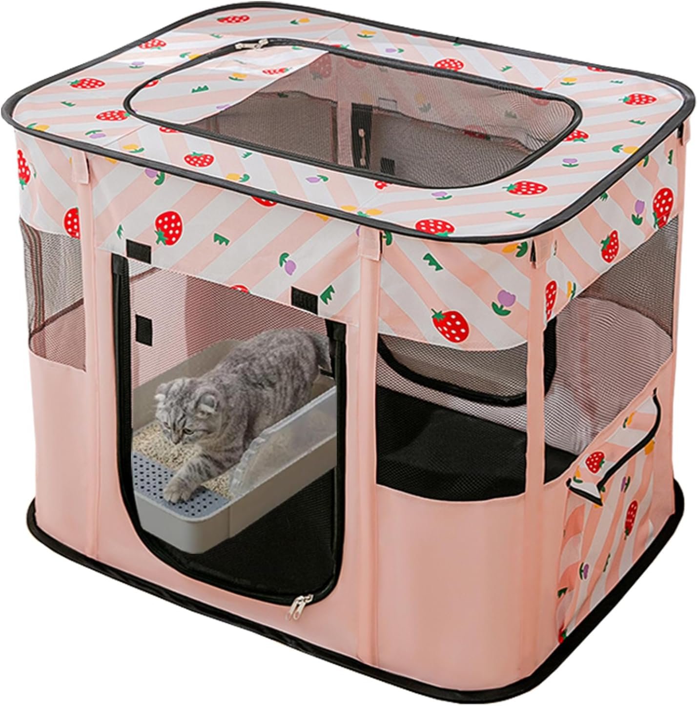 XRG Foldable Pet Cat Playpen,Indoor Cat cage Crates S(27.6″x21.7″x17.7″)